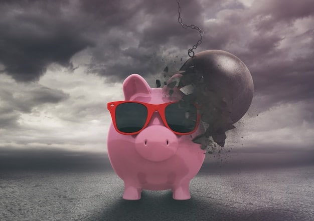 A split image showing on one side a piggy bank overflowing with coins, symbolizing savings, and on the other side a graph showing investment growth, symbolizing different investment options.